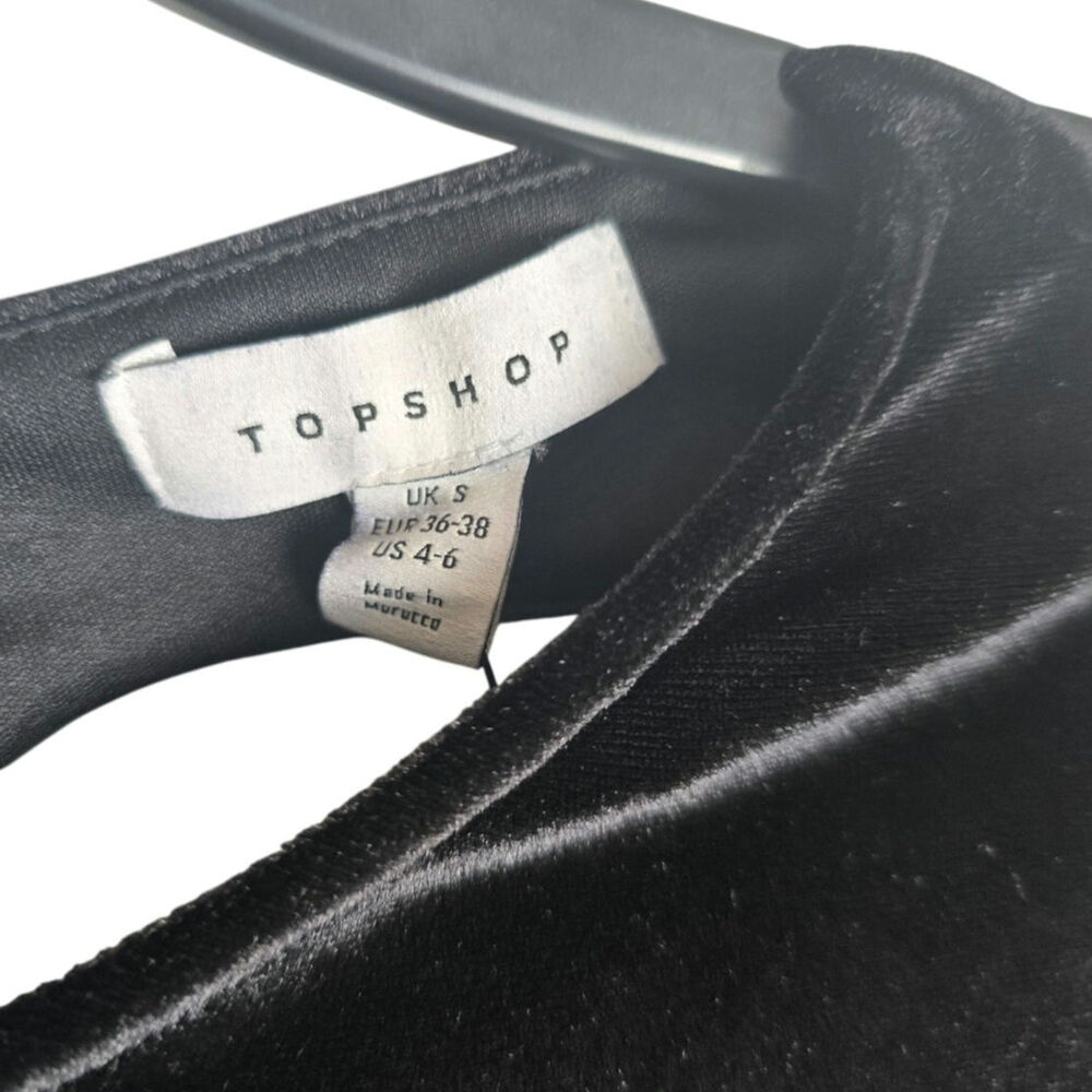 Topshop Knot Wrap Velvet Open Back Mini Dress In Black Size 4-6 NWT - Picture 7 of 8